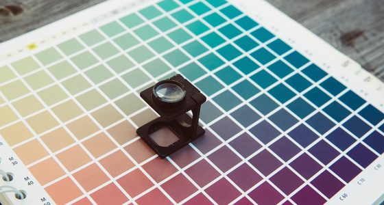 CMYK colour swatch book used for print colour matching